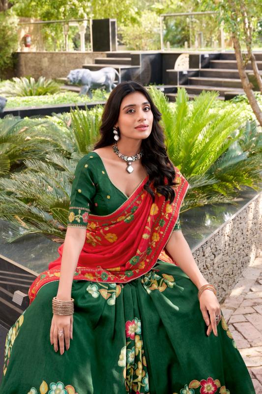 Sabella Tasar Silk catalog india bazaar lehenga