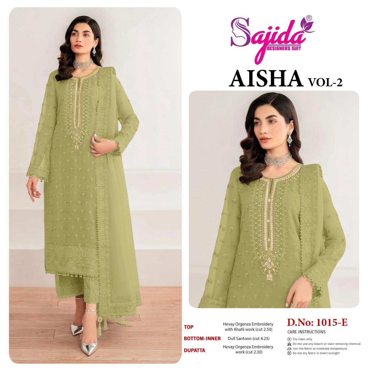 Sajida Aisha vol 2 catalog pakistani plazo suits pics