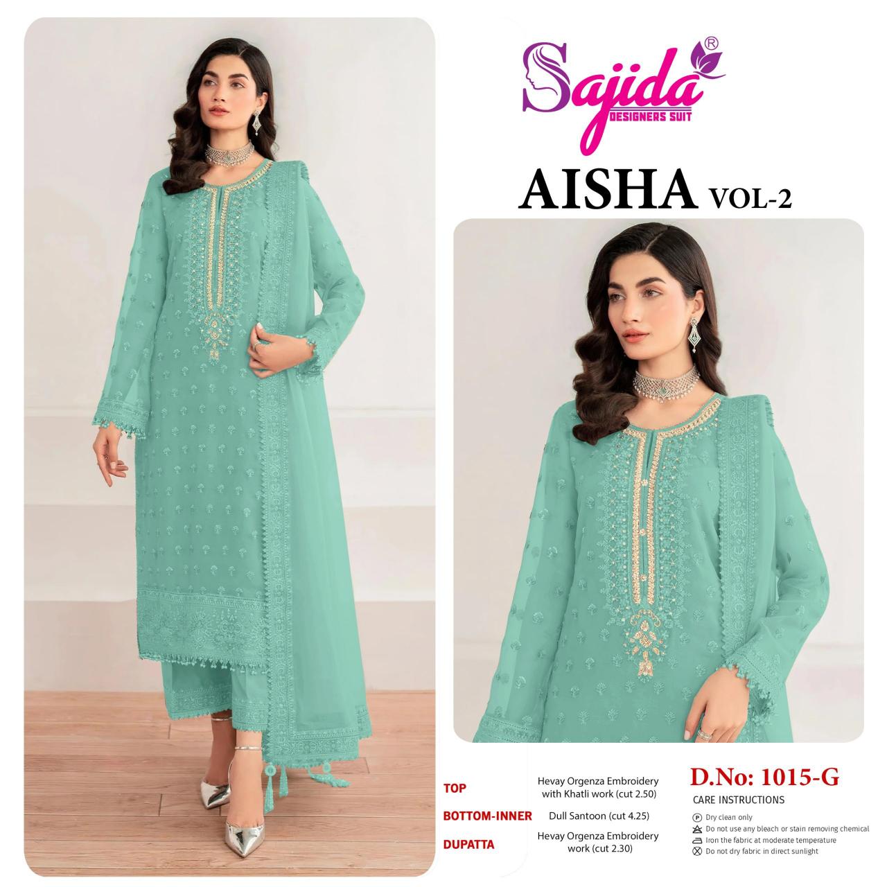 Sajida Aisha vol 2 catalog pakistani plazo suits pics