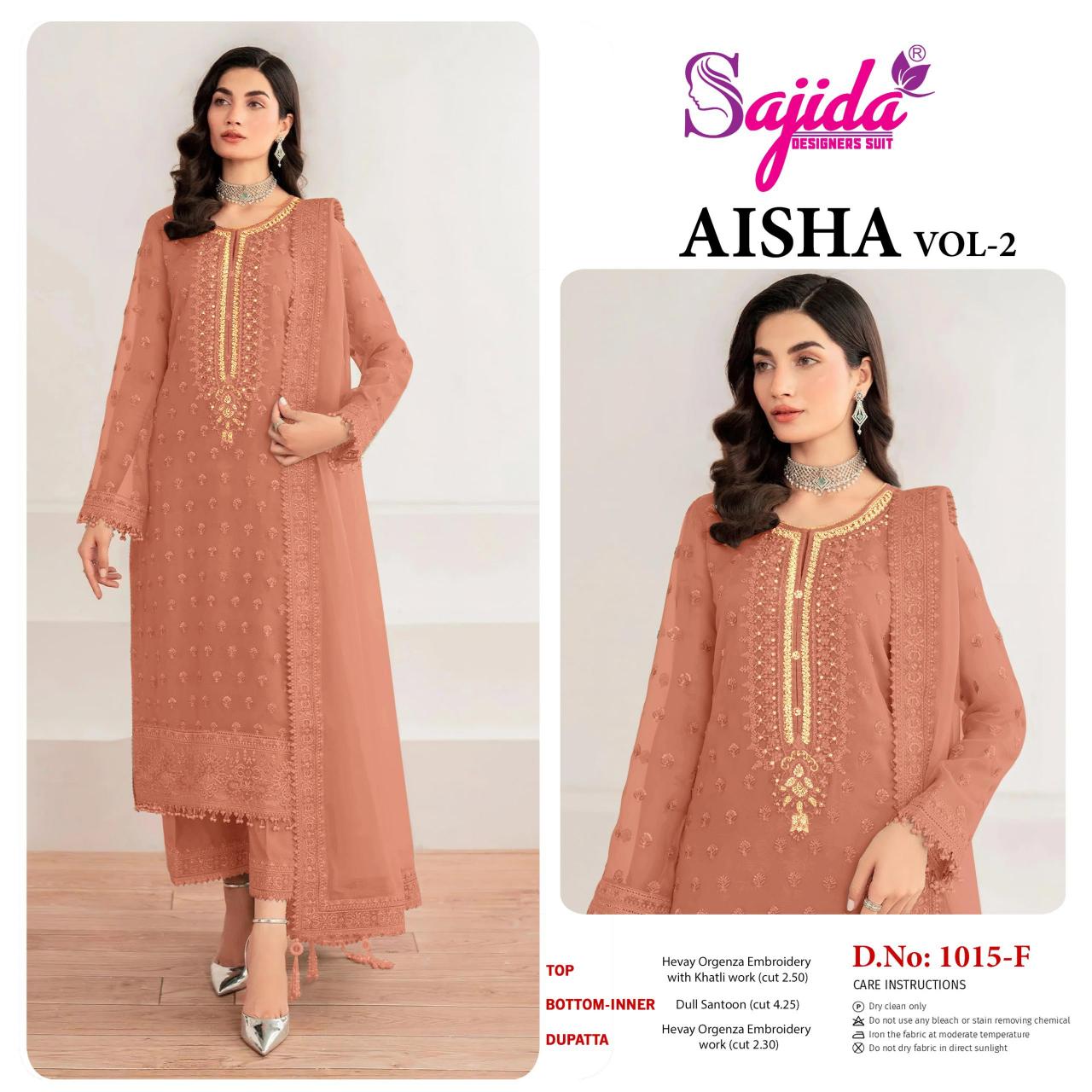 Sajida Aisha vol 2 catalog pakistani plazo suits pics