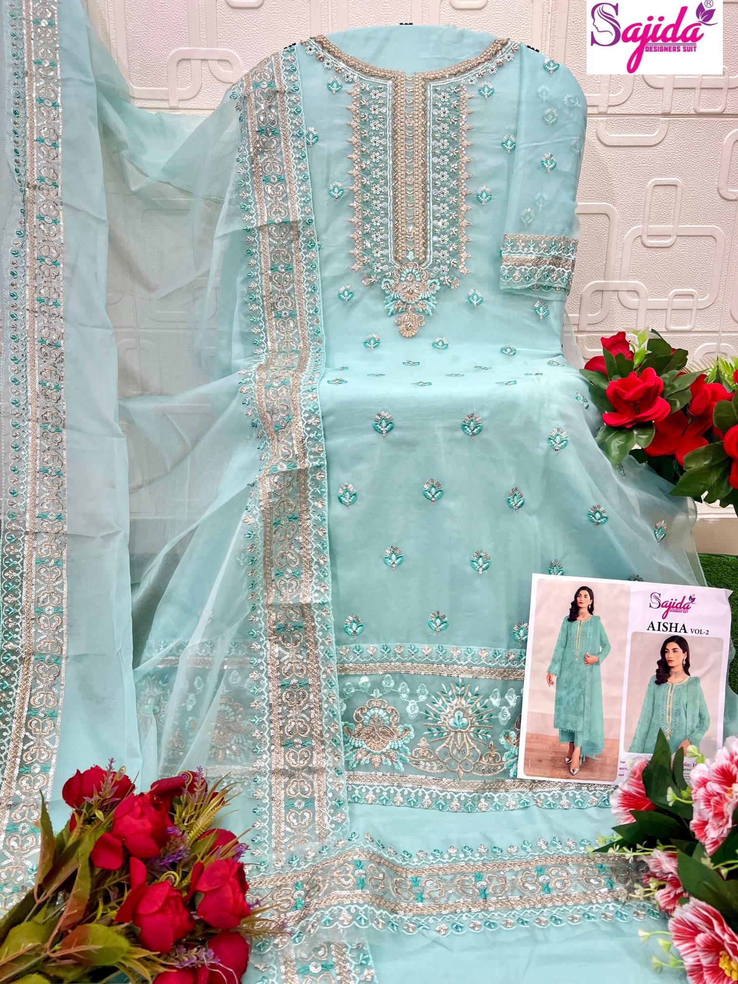 Sajida Aisha vol 2 catalog pakistani plazo suits pics