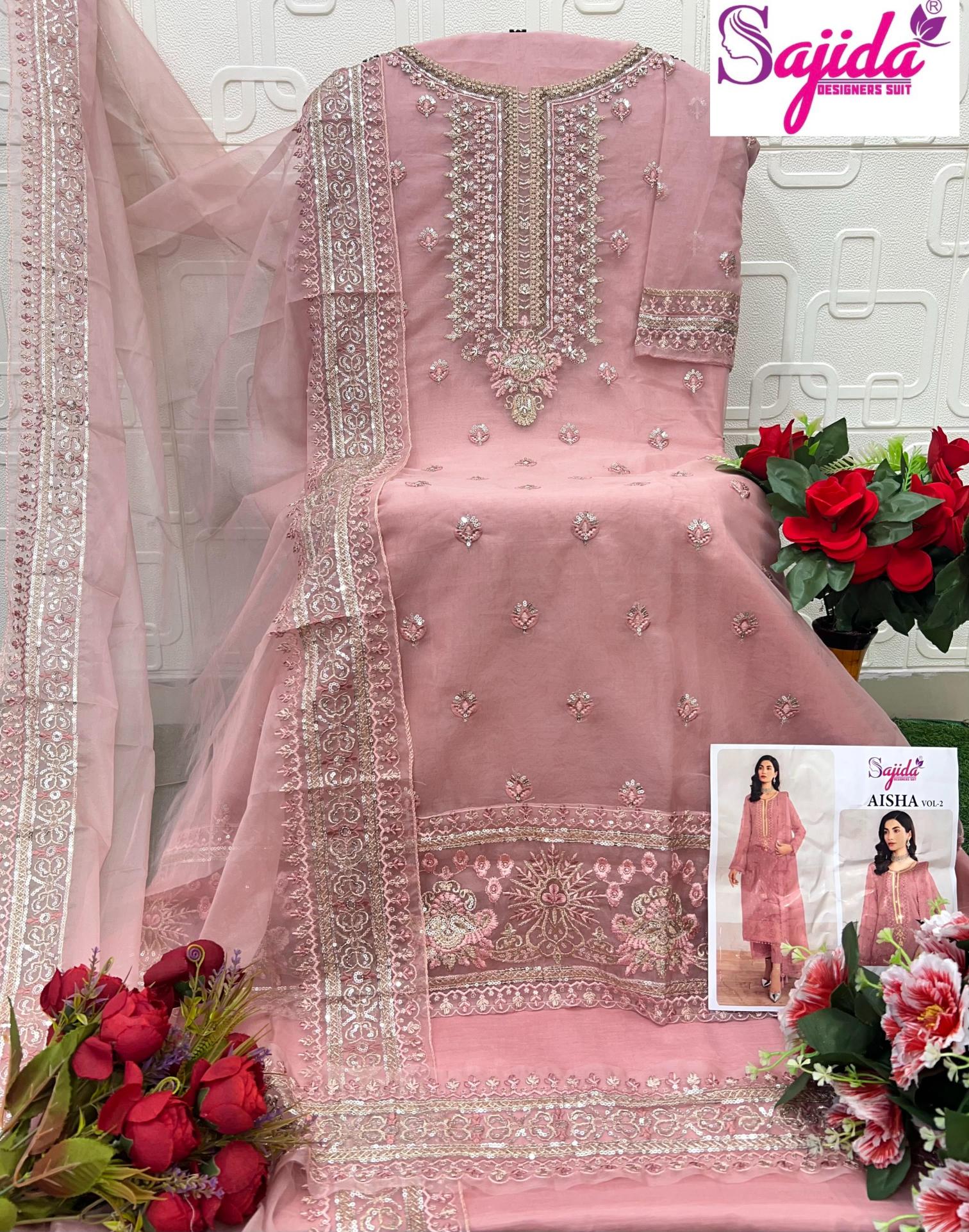 Sajida Aisha vol 2 catalog pakistani plazo suits pics