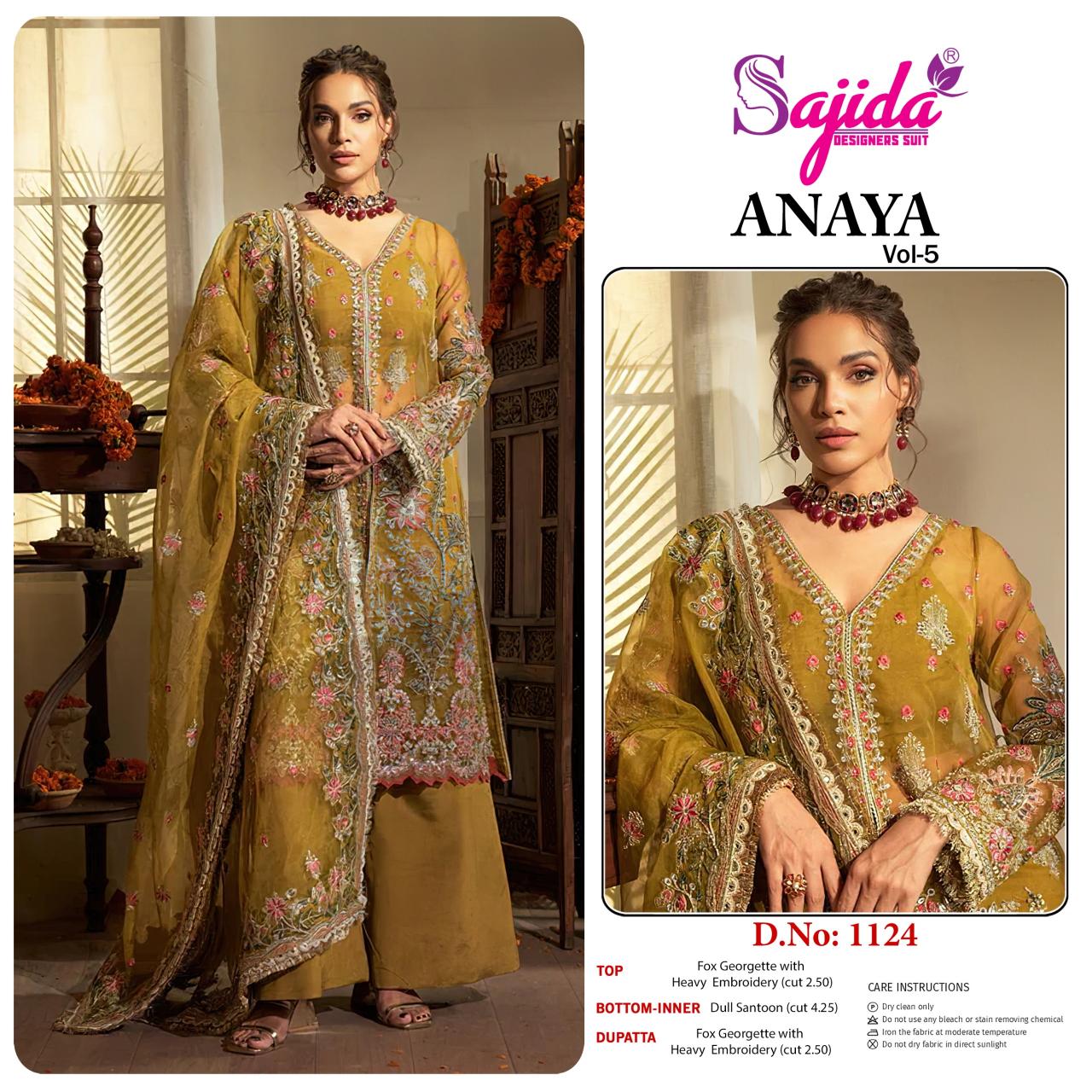 Sajida Anaya Vol 5 catalog pakistani suits uk sale