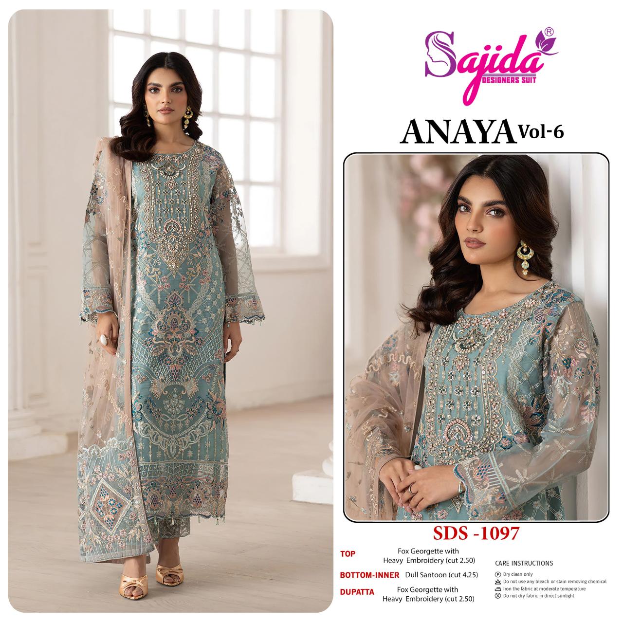 Sajida Anaya Vol 6 catalog pakistani suits replica wholesale