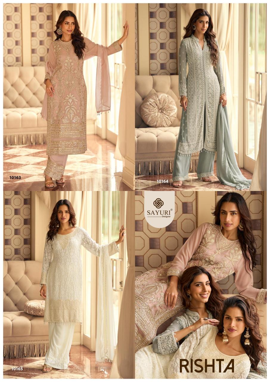SAYURI DESIGNER PRESENT NEW CATLOG RISHTA (3 PCS)  FREE SIZE STITCHED