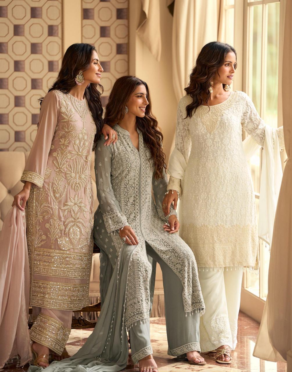 SAYURI DESIGNER PRESENT NEW CATLOG RISHTA (3 PCS)  FREE SIZE STITCHED