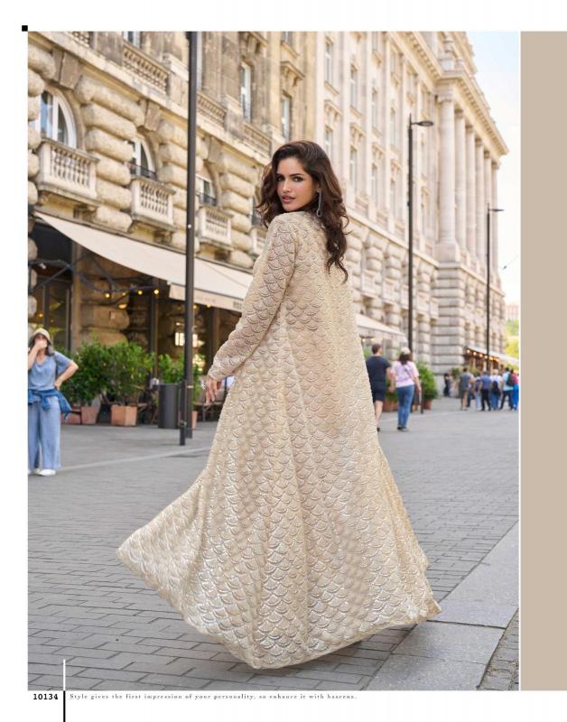 Sayuri Haseena catalog premium net designer indo western dress