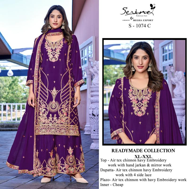 Serine S 1074 catalog pakistani salwar suit maroon