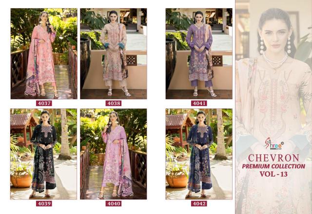 Shree Chevron Premium Collection Vol 13 Catalog Chiffon Dupatta pakistani suits in hyderabad