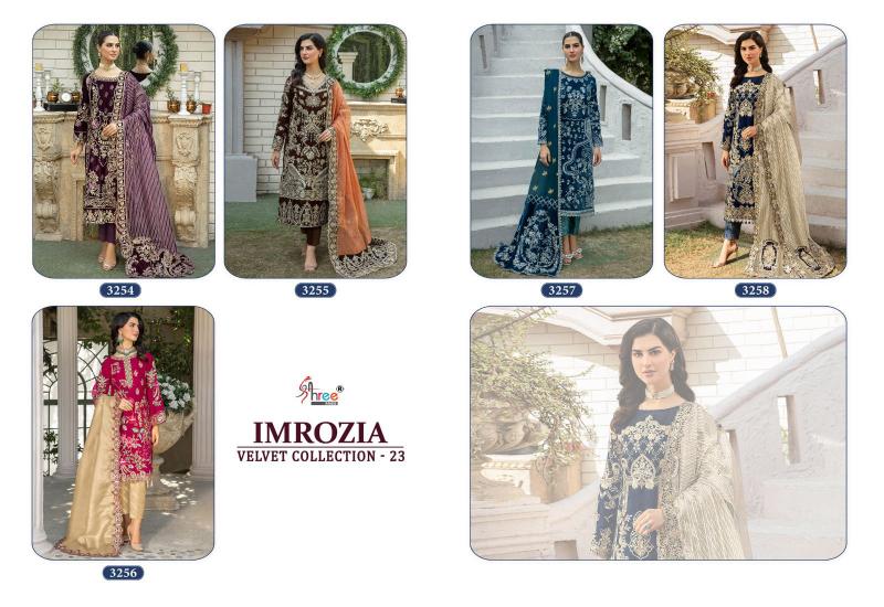 Shree fabs Imrozia Velvet Collection 23 catalog pakistani suits with laces in delhi