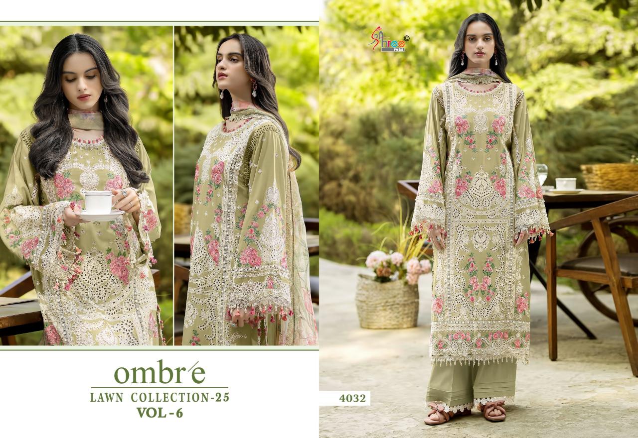 Shree fabs Ombre Lawn Collection 25 Vol 6 catalog Chiffon Dupatta pakistani suits replica in delhi