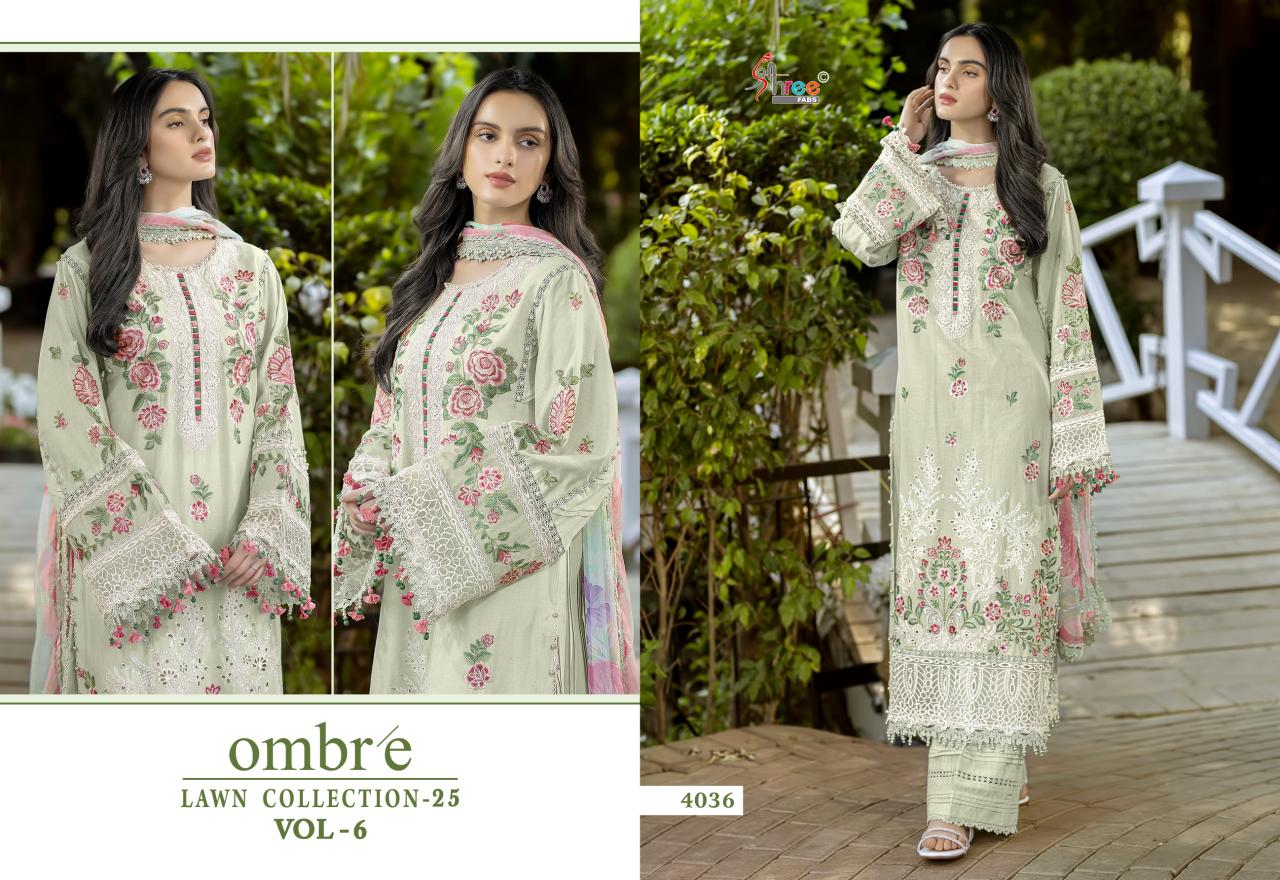 Shree fabs Ombre Lawn Collection 25 Vol 6 catalog Cotton Dupatta pakistani suits replica in mumbai