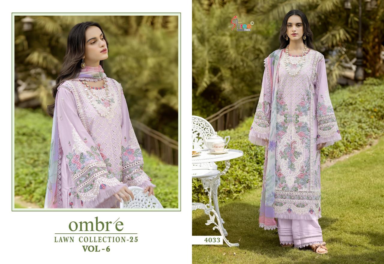 Shree fabs Ombre Lawn Collection 25 Vol 6 catalog Cotton Dupatta pakistani suits replica in mumbai