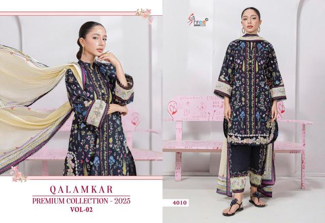 Shree fabs Qalamkar premium collection 25 vol 2 catalog Cotton Dupatta pakistani suits dropshipping surat