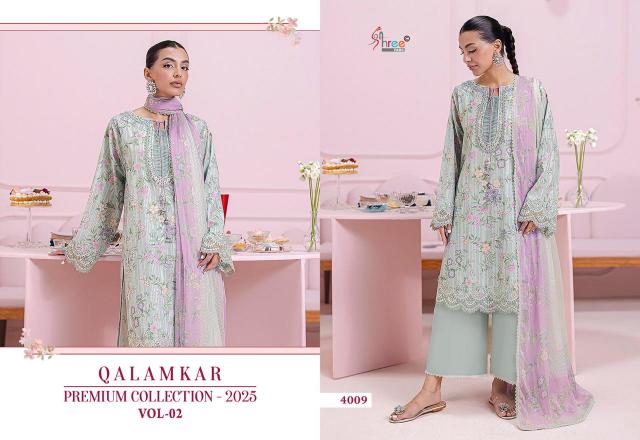 Shree fabs Qalamkar premium collection 25 vol 2 Chiffon Dupatta catalog pakistani suits dress online
