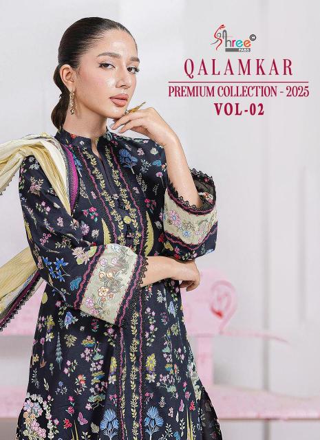 Shree fabs Qalamkar premium collection 25 vol 2 Chiffon Dupatta catalog pakistani suits dress online