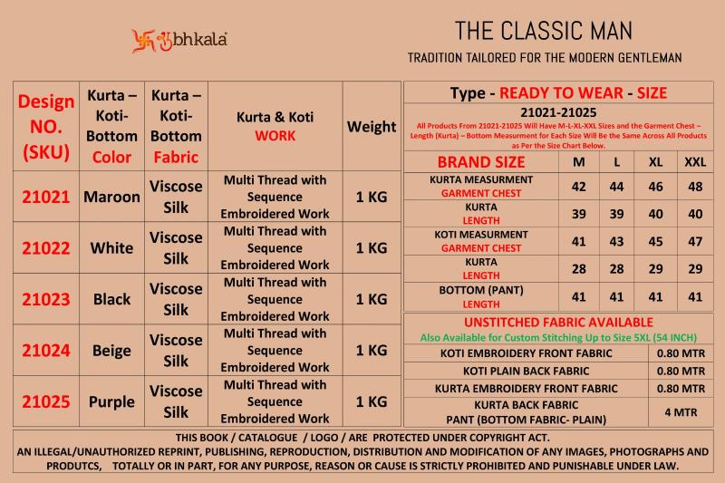 Shubhkala The Classic man Catalog mens kurti wholesale market in karachi