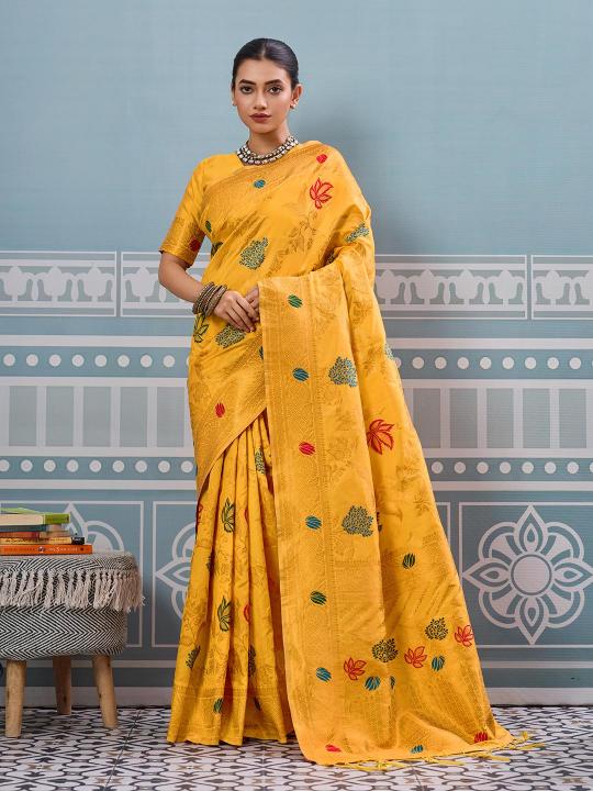 SWARNIKA VOL 2 by astita fancy designer BANARASI SILK fabric saree wholesale with Fancy latkan 