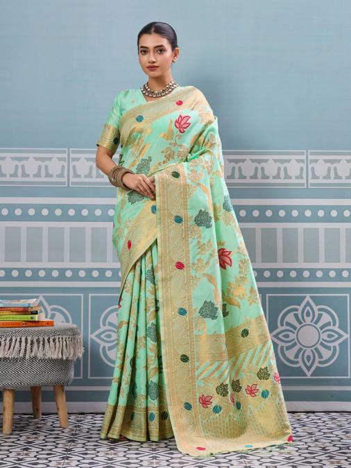 SWARNIKA VOL 2 by astita fancy designer BANARASI SILK fabric saree wholesale with Fancy latkan 