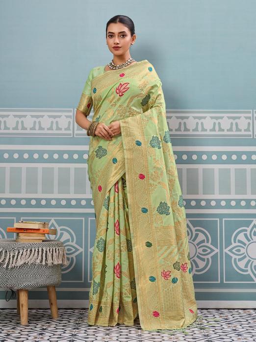 SWARNIKA VOL 2 by astita fancy designer BANARASI SILK fabric saree wholesale with Fancy latkan 