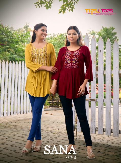 Tips & Tops Sana vol 5 catalog short kurti wholesale