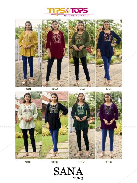 Tips & Tops Sana vol 5 catalog short kurti wholesale