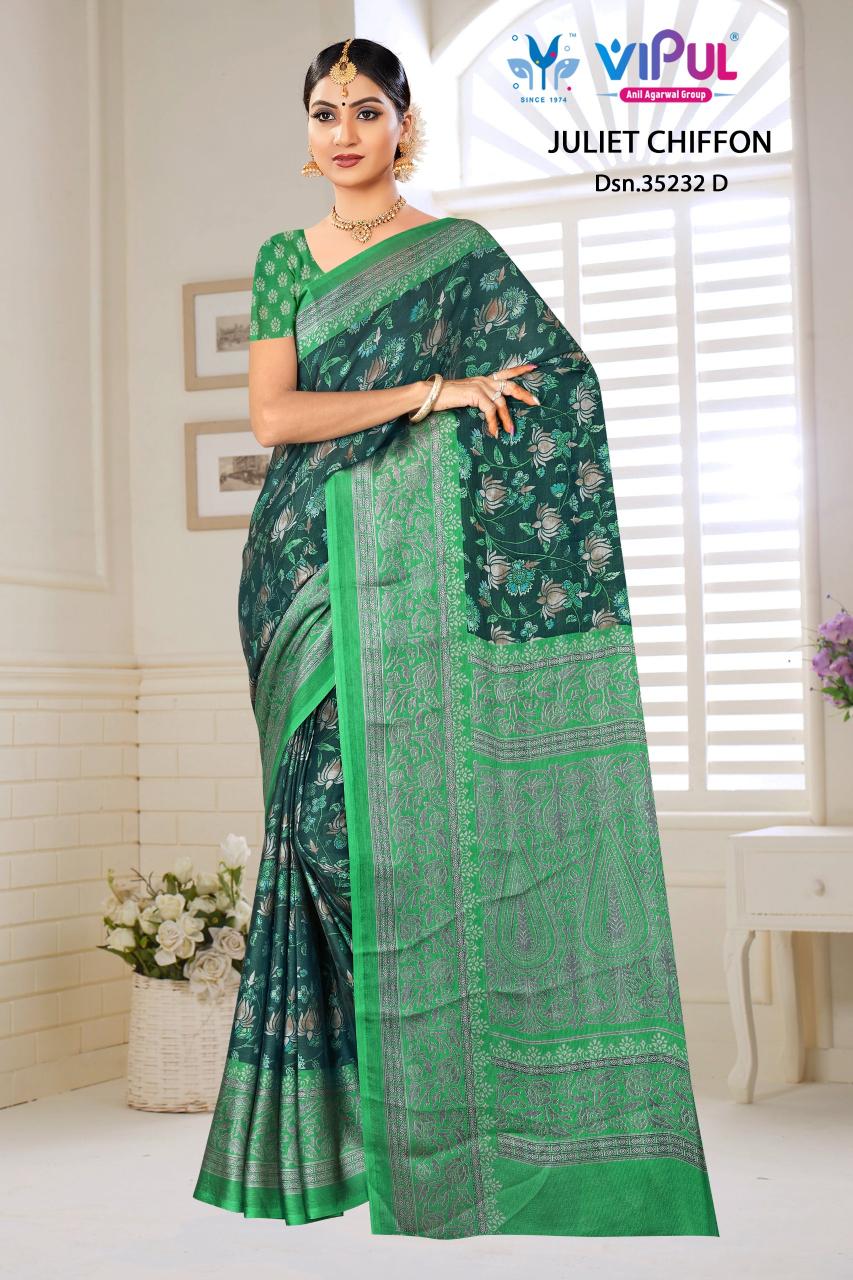 Vipul Juliet chiffon 35232 catalog sarees wholesaler