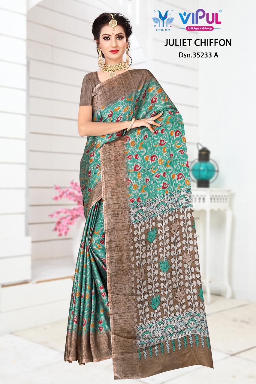 Vipul Juliet chiffon 35233 catalog online saree wholesaler