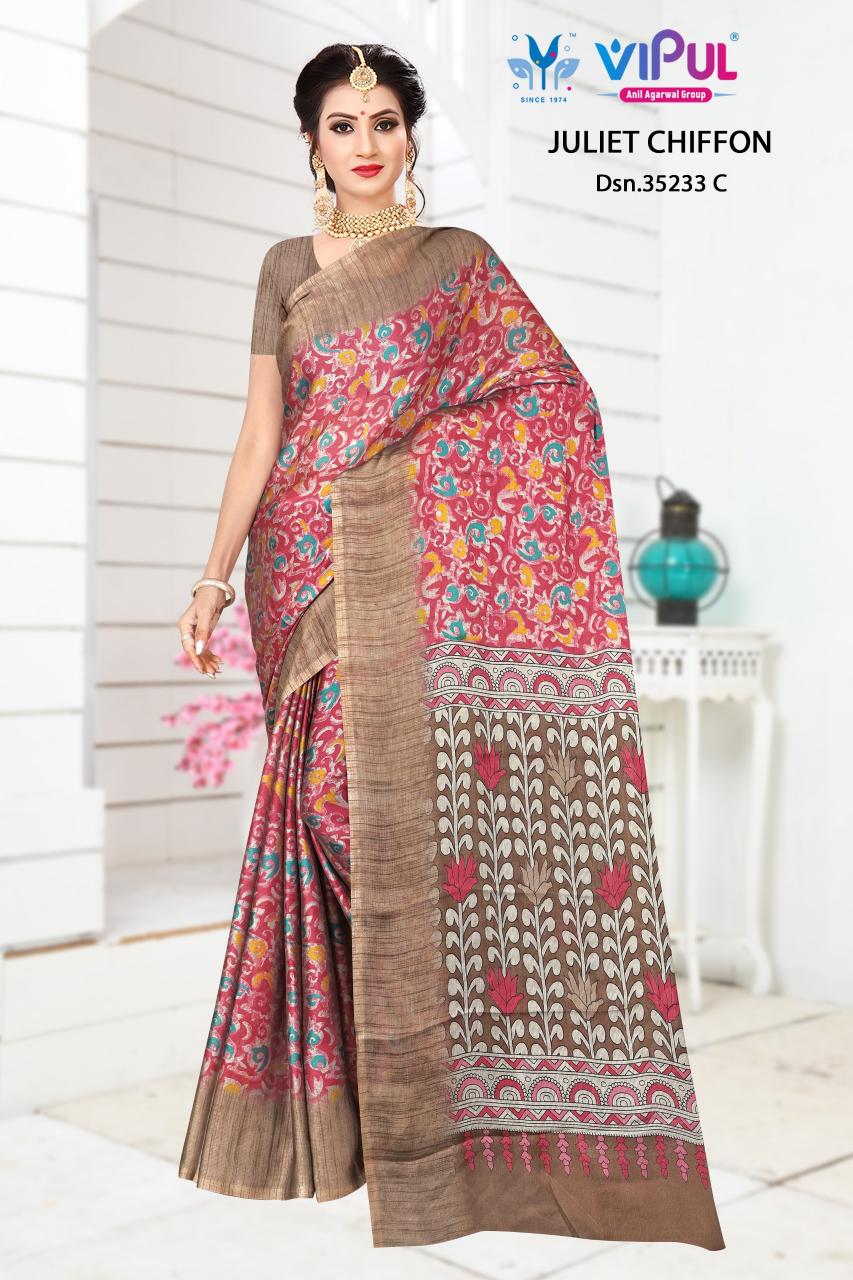 Vipul Juliet chiffon 35233 catalog online saree wholesaler