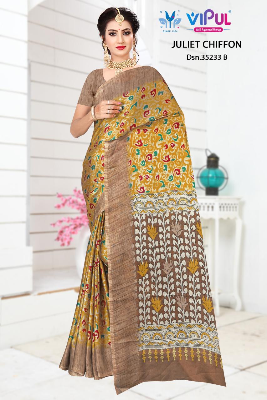 Vipul Juliet chiffon 35233 catalog online saree wholesaler