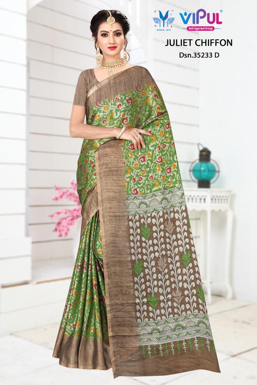 Vipul Juliet chiffon 35233 catalog online saree wholesaler