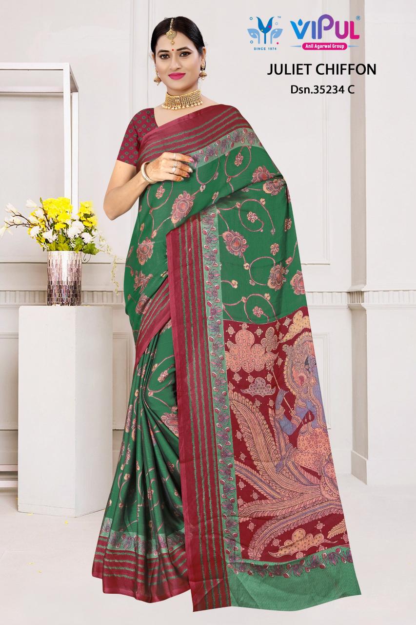 Vipul Juliet chiffon 35234 catalog saree wholesale pricing