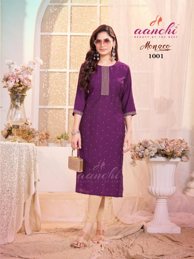 Aanchi Monaco catalog designer kurtis wholesale