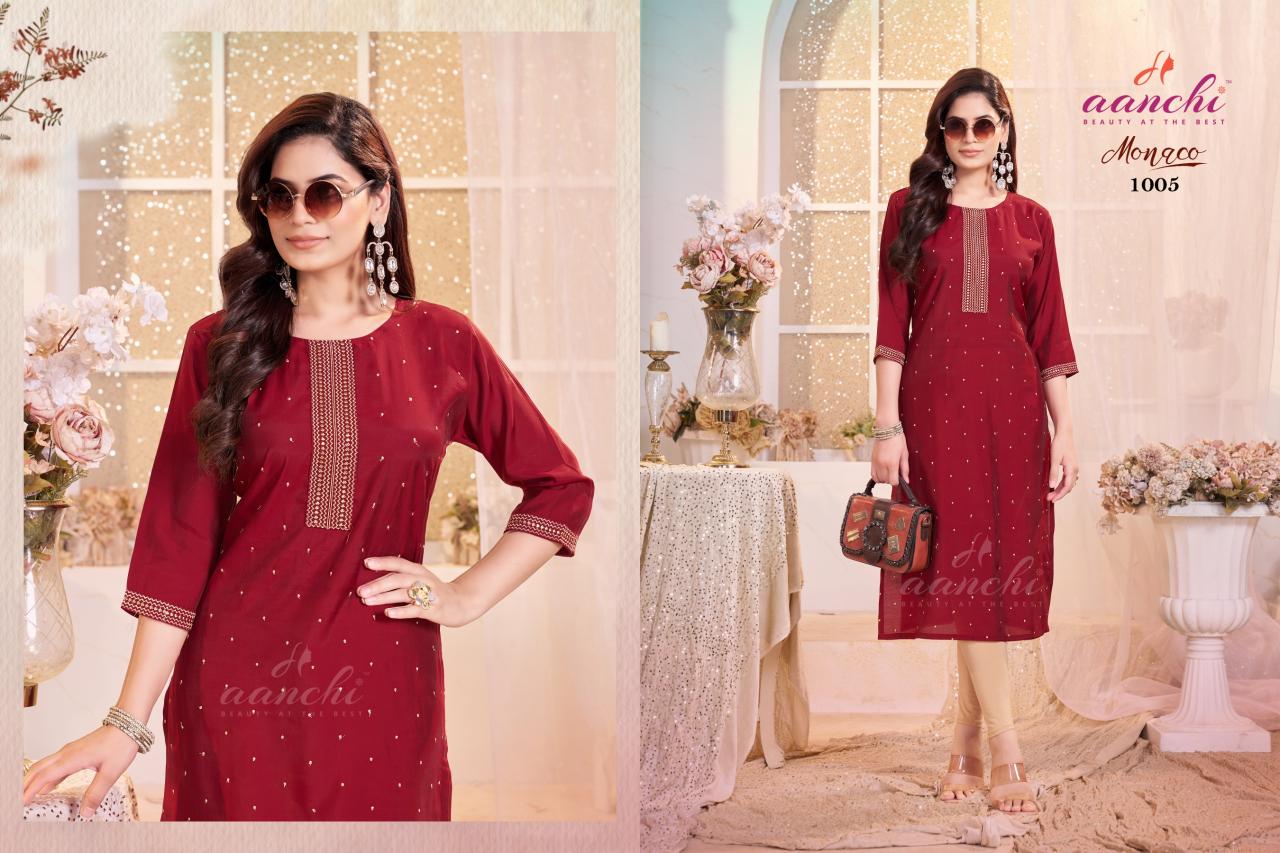 Aanchi Monaco catalog designer kurtis wholesale