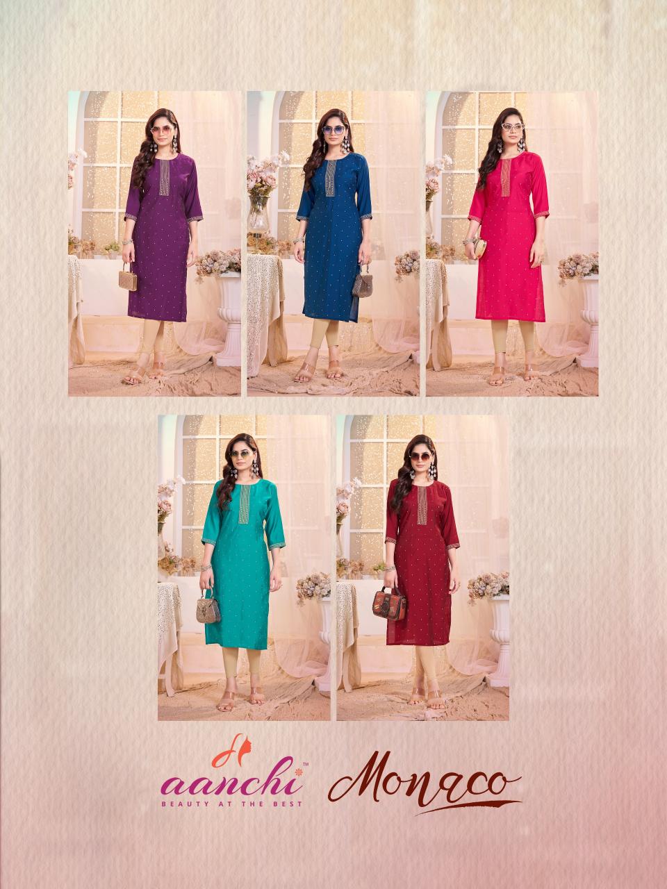 Aanchi Monaco catalog designer kurtis wholesale