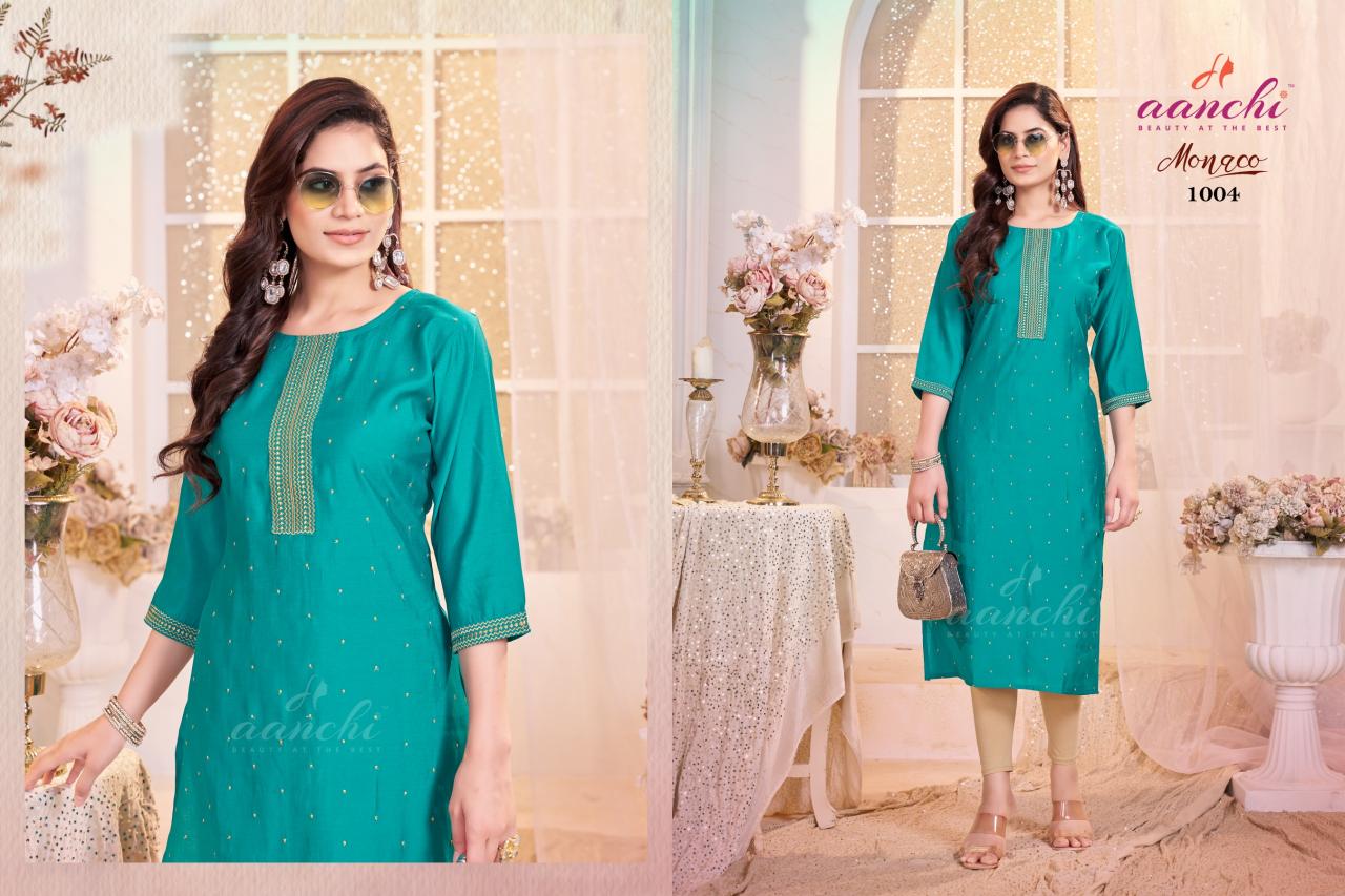 Aanchi Monaco catalog designer kurtis wholesale