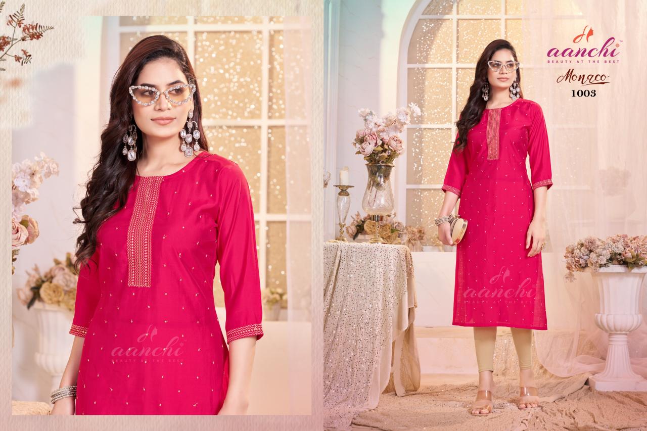 Aanchi Monaco catalog designer kurtis wholesale