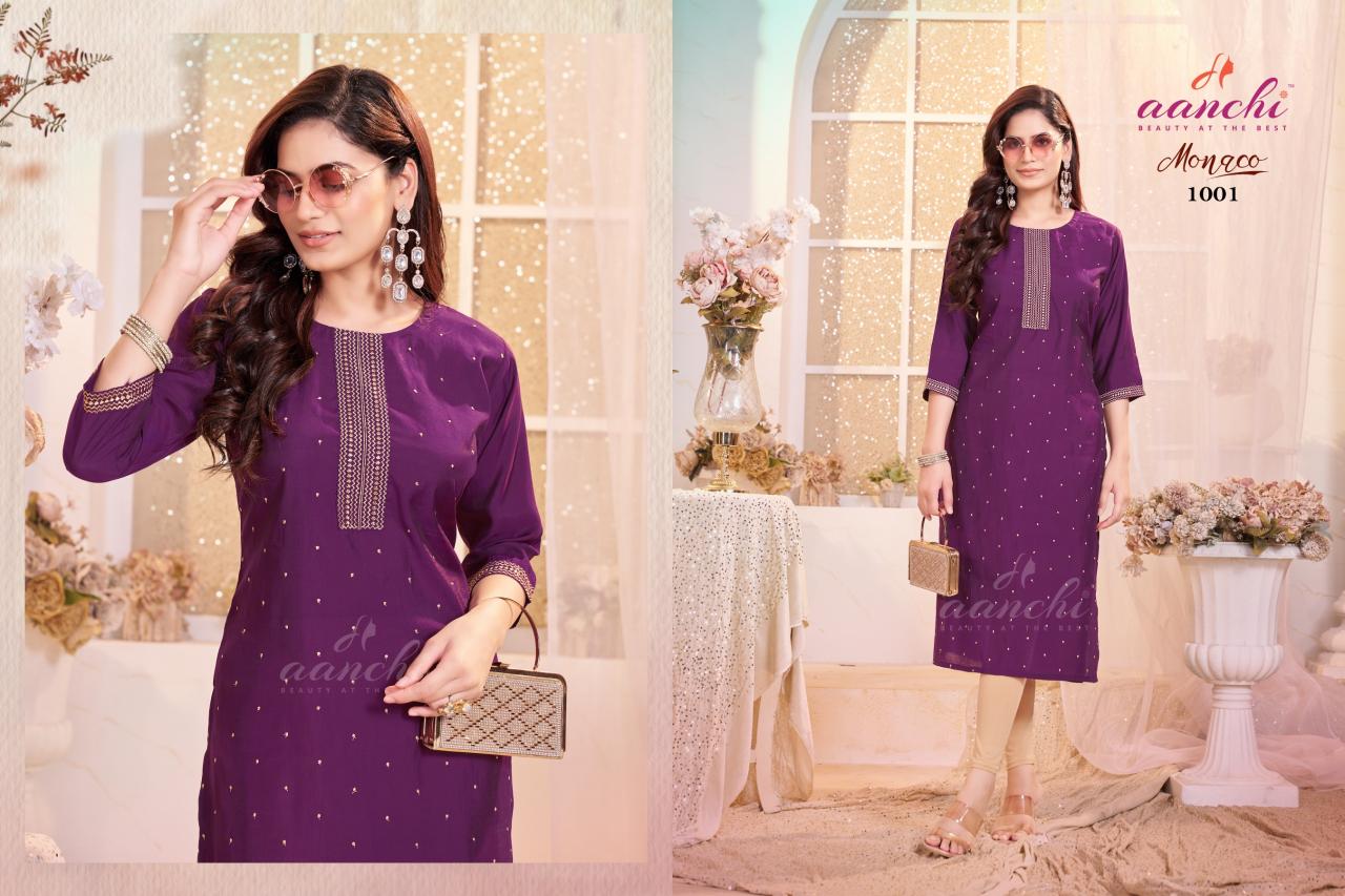 Aanchi Monaco catalog designer kurtis wholesale