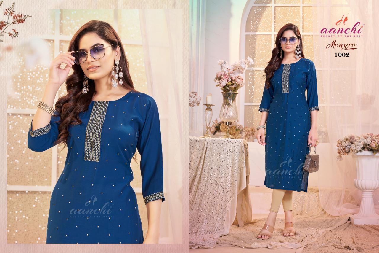 Aanchi Monaco catalog designer kurtis wholesale