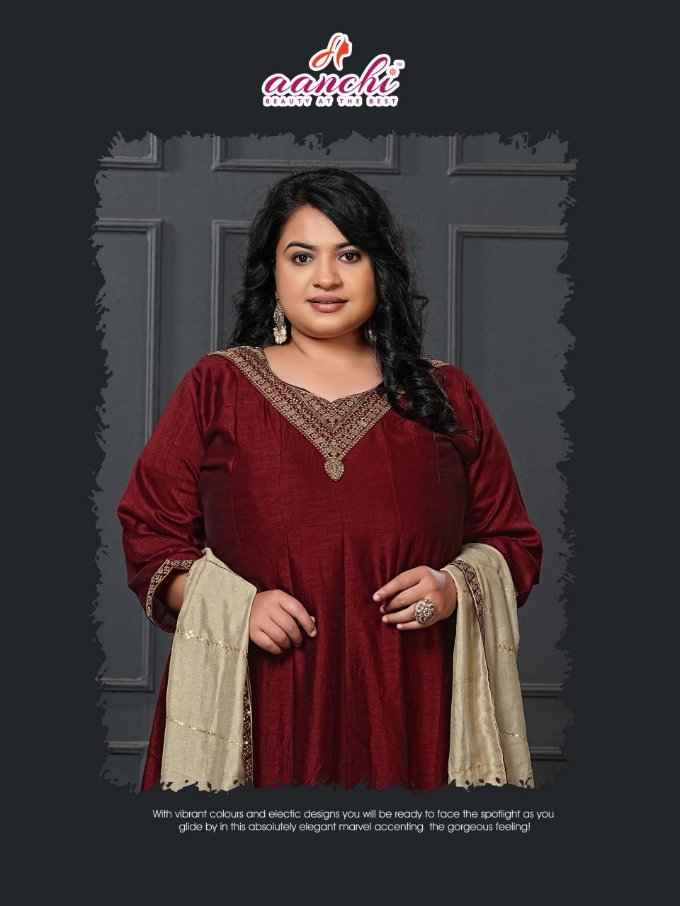 Aanchi Plus Unique catalog big size kurti wholesaler