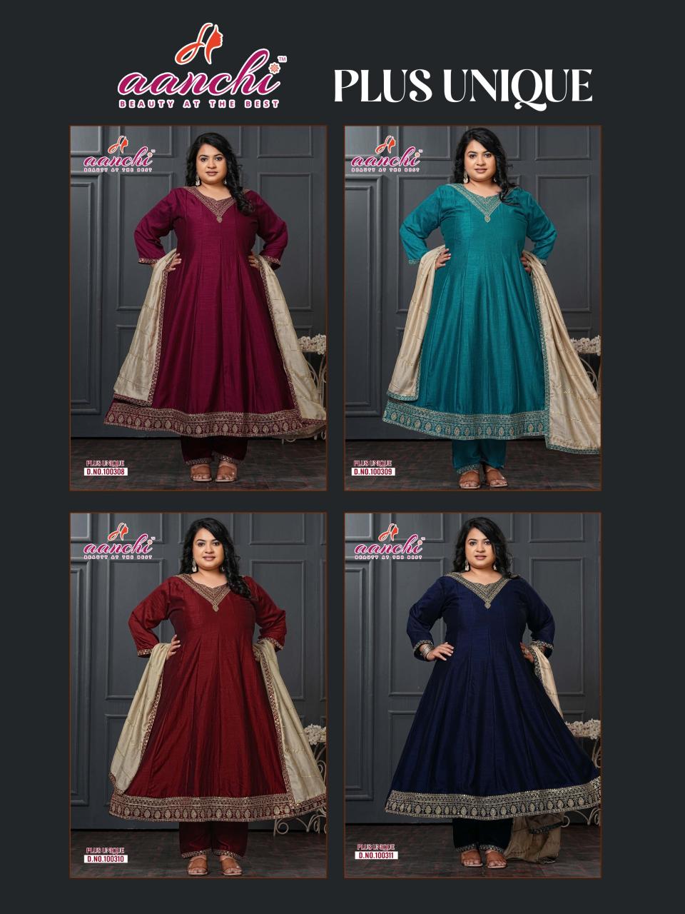 Aanchi Plus Unique catalog big size kurti wholesaler
