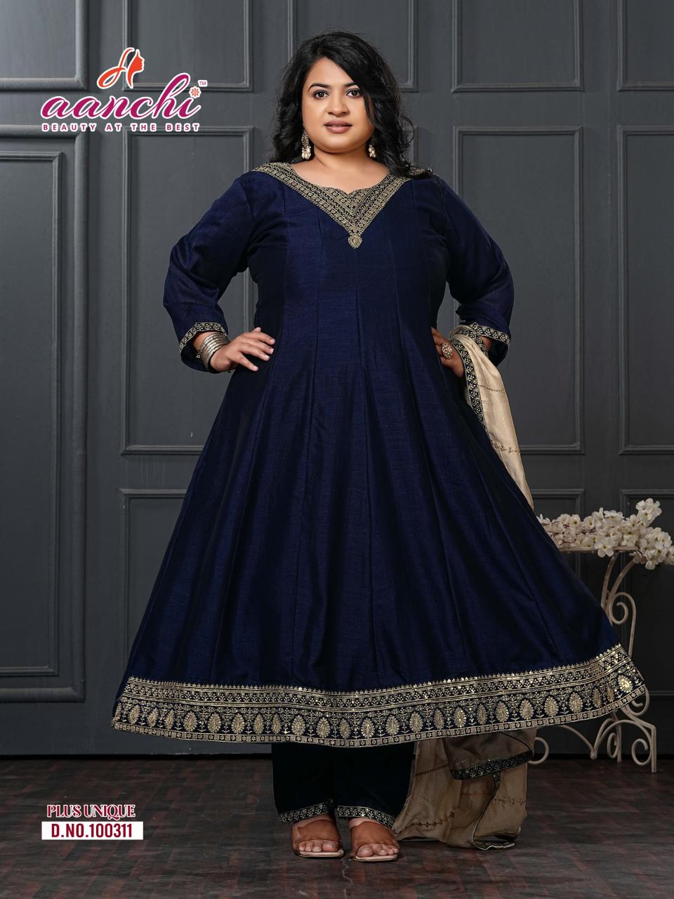 Aanchi Plus Unique catalog big size kurti wholesaler