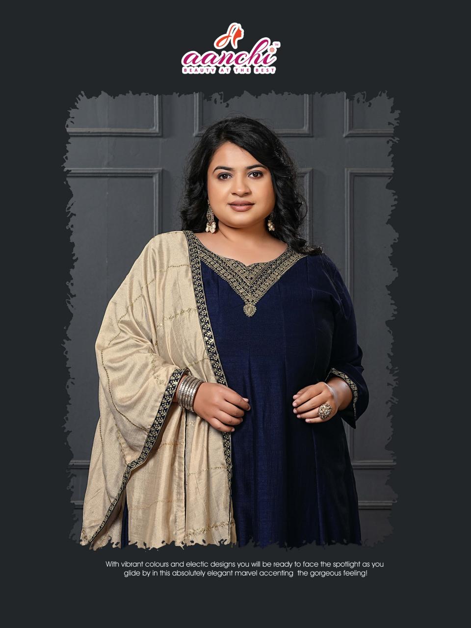 Aanchi Plus Unique catalog big size kurti wholesaler