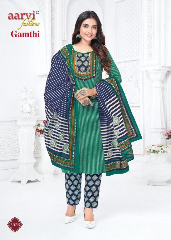 Aarvi Gamthi Vol-12 – Kurti Pant With Dupatta - Wholesale Catalog