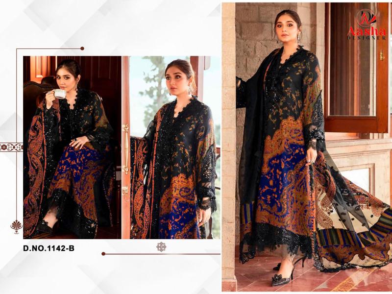 Aasha 1142 catalog pakistani suits wholesale uk