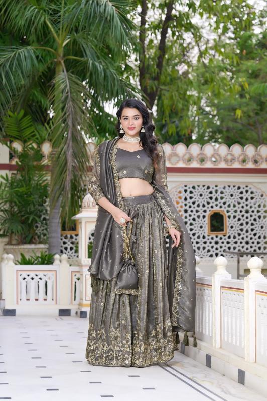 Aawiya PC1021 GRY catalog lehenga choliclothing in india