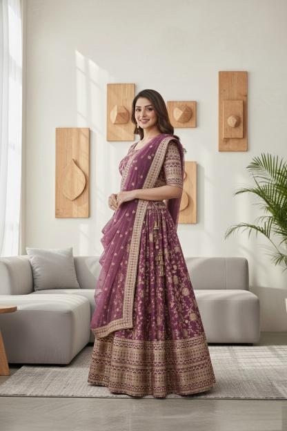 Aawiya PC2 ROSY BROWN catalog lehenga online store india