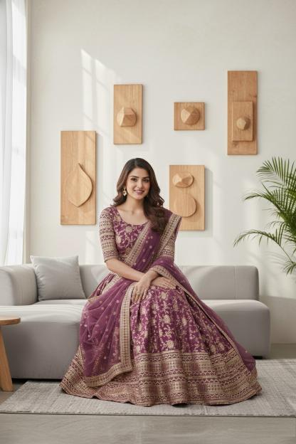 Aawiya PC2 ROSY BROWN catalog lehenga online store india