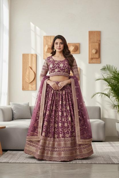 Aawiya PC2 ROSY BROWN catalog lehenga online store india