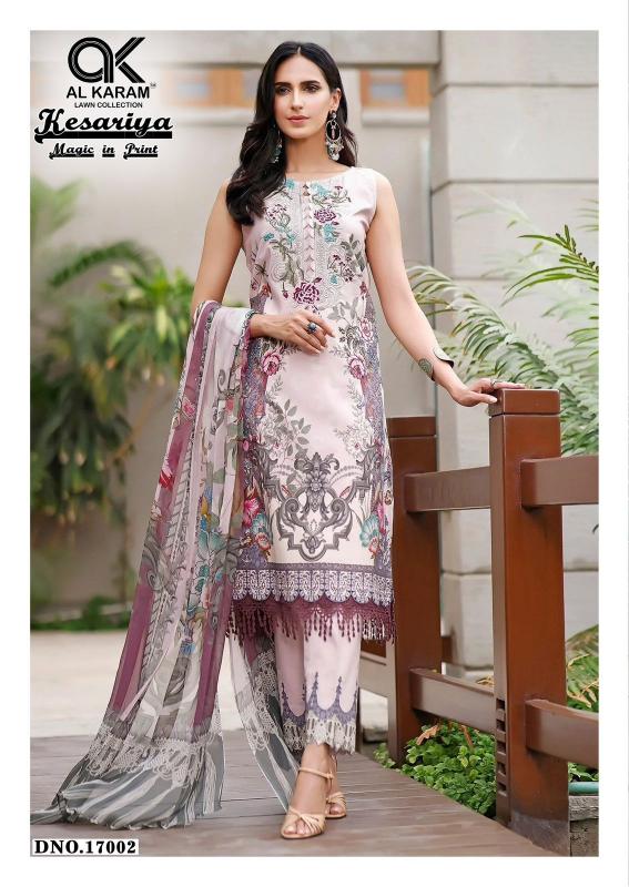 Al karam Kesariya Vol 17 catalog pakistani lawn suit wholesale